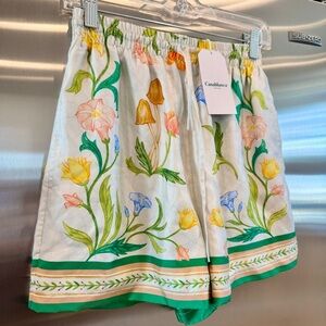 NWT Casablanca Paris Silk Women’s Shorts in L'Arche Fleurie Floral Whimsical NEW